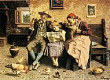 Eugenio Zampighi Famous Paintings - Reading the News